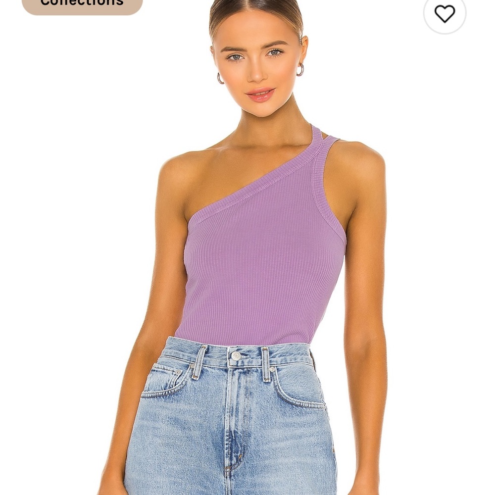 John Elliot Cotton Rib Asymmetrical Tank - Picture 2 of 4